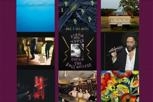 A photo showing nine album covers from 2020, including fiona apple, destroyer, haim, bob dylan and more